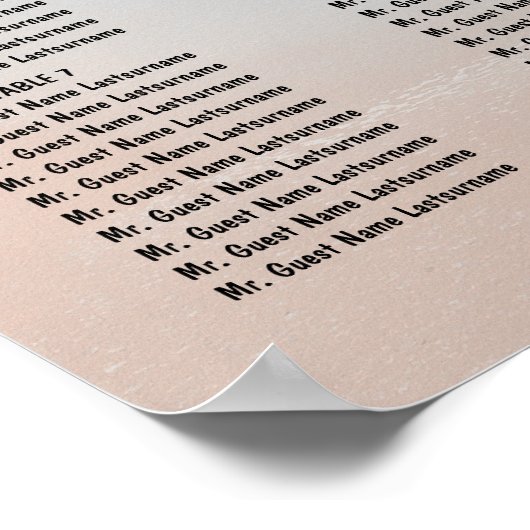 Beach Wedding Seating Charts Poster (Hoek)