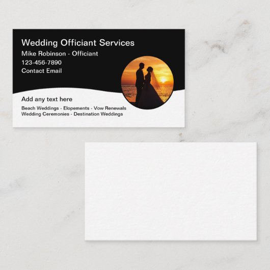 Beach Wedding Services Visitekaartjes (Voorkant / Achterkant)