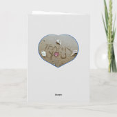 Beach Wedding Shells Heart Hartelijk dank Feestdagen Kaart (Achterkant)