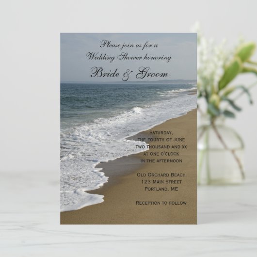 Beach Wedding Shower-uitnodiging Kaart (Staand voorkant)