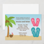 Beach Wedding Shower-uitnodiging Kaart (Voorkant / Achterkant)