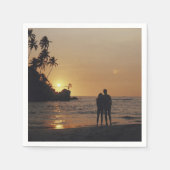 Beach Wedding Silhouette Foto Servetten (Voorkant)