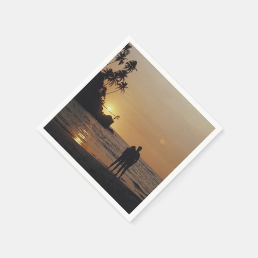 Beach Wedding Silhouette Foto Servetten (Hoek)