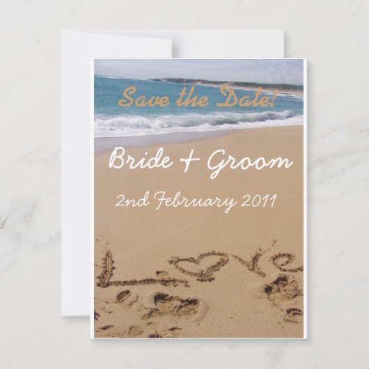 Beach Wedding - Sla de datum op! Save The Date (Voorkant)