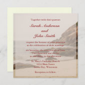 Beach Wedding Square Invitation - Rocky Beach Kaart (Voorkant / Achterkant)