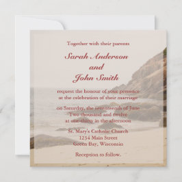 Beach Wedding Square Invitation - Rocky Beach Kaart