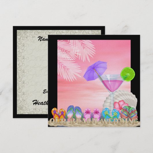 Beach Wedding - SRF Kaart (Voorkant / Achterkant)