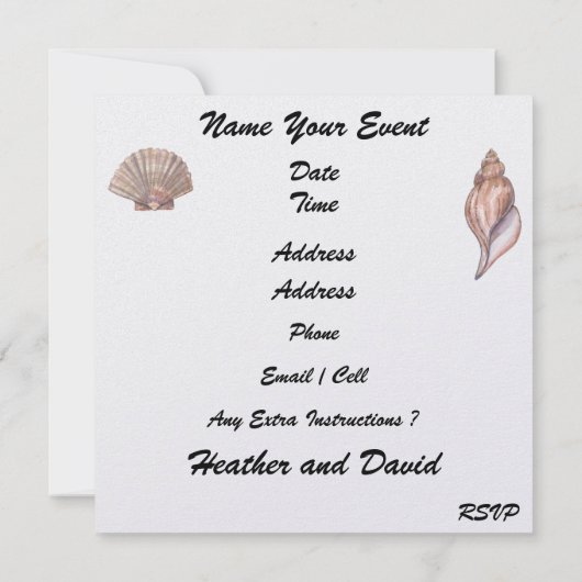 Beach Wedding - SRF Kaart (Achterkant)