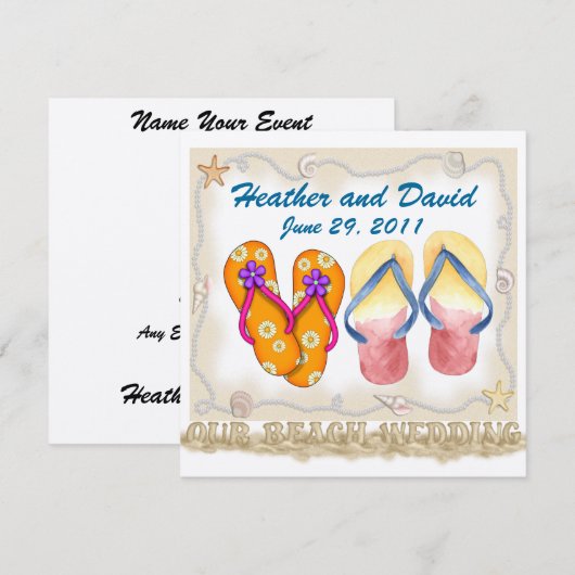 Beach Wedding - SRF Kaart (Voorkant / Achterkant)