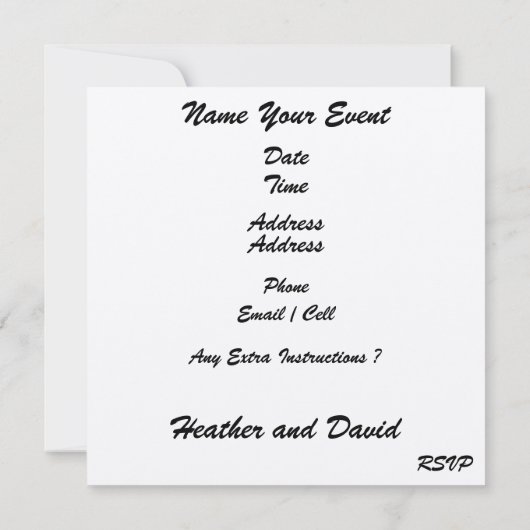 Beach Wedding - SRF Kaart (Achterkant)