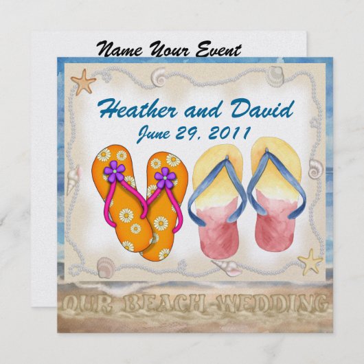 Beach Wedding - SRF Kaart (Voorkant / Achterkant)