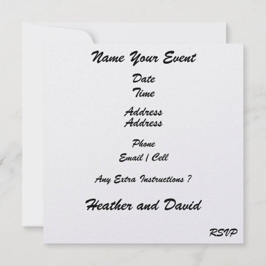 Beach Wedding - SRF Kaart (Achterkant)