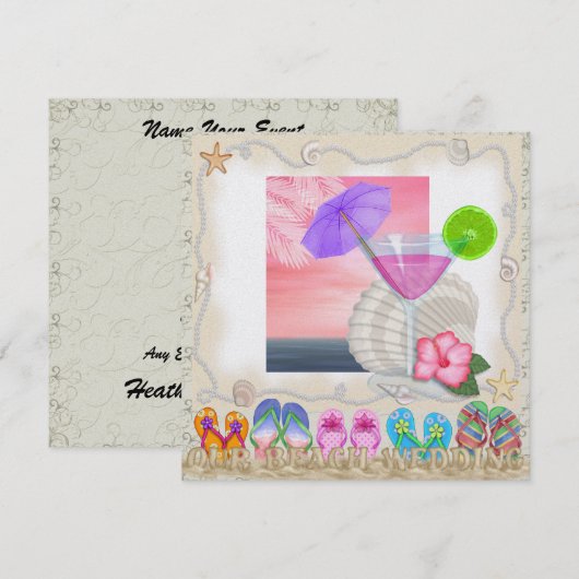 Beach Wedding - SRF Kaart (Voorkant / Achterkant)