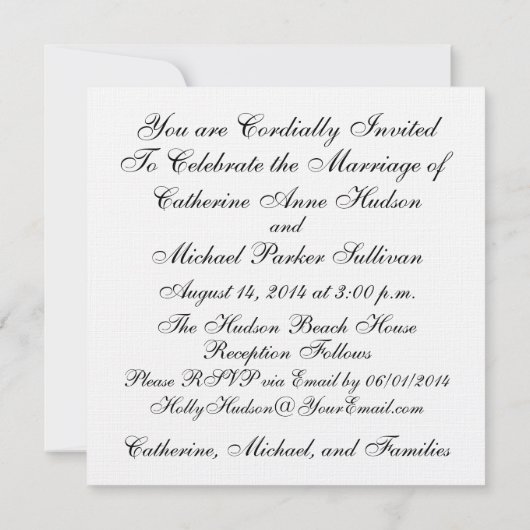 Beach Wedding - SRF Kaart (Achterkant)