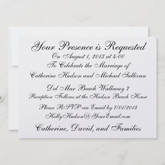 Beach Wedding - SRF Kaart (Achterkant)