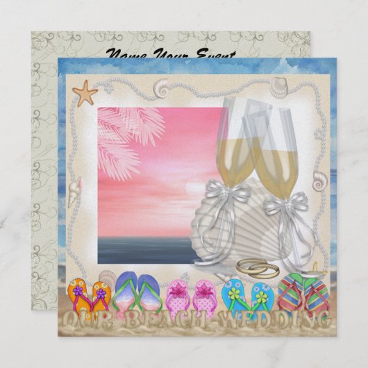 Beach Wedding - SRF Kaart (Voorkant / Achterkant)