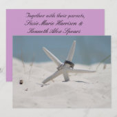 Beach Wedding Starfish Kaart (Voorkant / Achterkant)