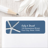 Beach Wedding Starfish Navy Blue Etiket (Insitu)