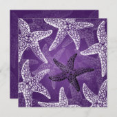 Beach Wedding Starfish Paars Kaart (Voorkant / Achterkant)