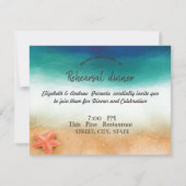 Beach Wedding, Starfish Rehearsal Dinner Kaart (Voorkant)