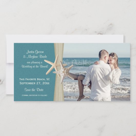 Beach Wedding Starfish Save the Date Photo (Voorkant)