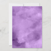 Beach Wedding Starfish Seashell Paarse Waterverf Kaart (Achterkant)
