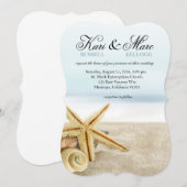 Beach Wedding Starfish Seashells Ocean Kaart (Voorkant / Achterkant)