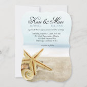 Beach Wedding Starfish Seashells Ocean Kaart (Voorkant)