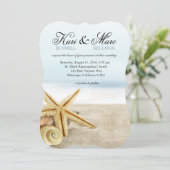 Beach Wedding Starfish Seashells Ocean Kaart (Staand voorkant)
