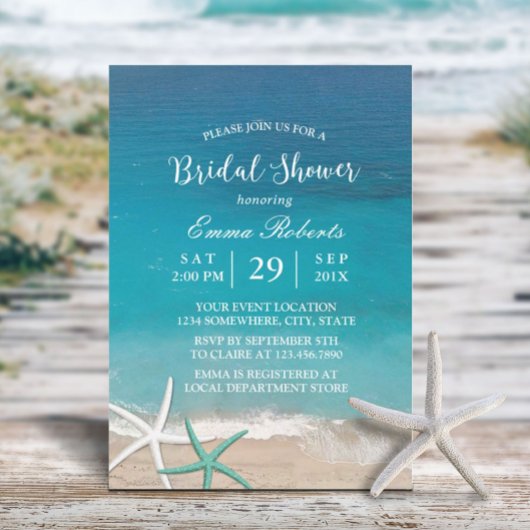 Beach Wedding Starfish Summer Vrijgezellenfeest Kaart