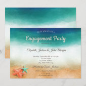 Beach Wedding, Starfish Verloving Kaart (Voorkant / Achterkant)