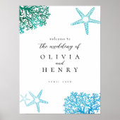 Beach Wedding Starfish Welcome Sign Poster (Voorkant)