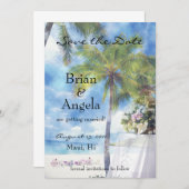 Beach Wedding STD-aankondiging Kaart (Voorkant / Achterkant)
