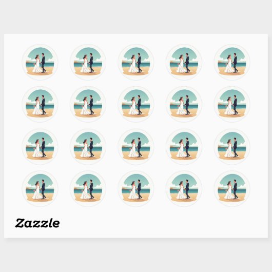 Beach Wedding Sticker (Vel)