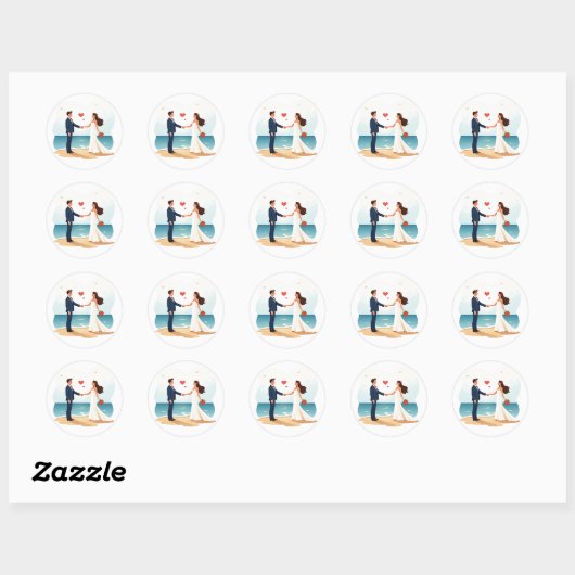 Beach Wedding Sticker (Vel)