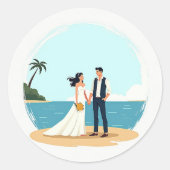Beach Wedding Sticker (Voorkant)
