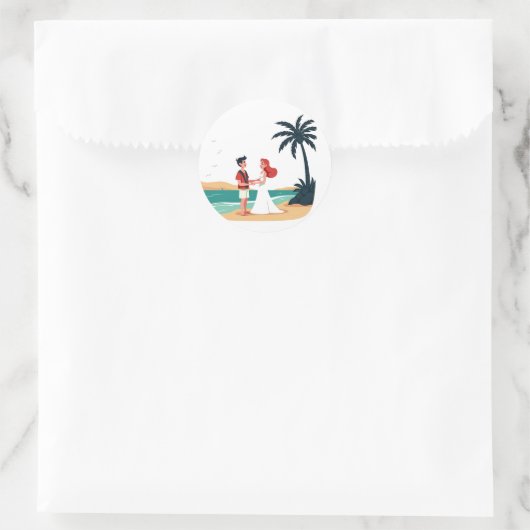 Beach Wedding Sticker (Tas)