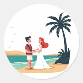 Beach Wedding Sticker