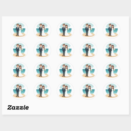 Beach Wedding Sticker (Vel)