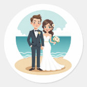 Beach Wedding Sticker (Voorkant)