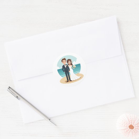 Beach Wedding Sticker (Envelop)
