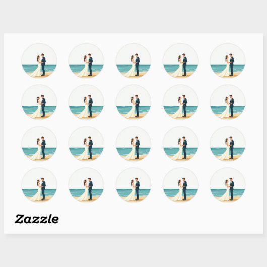 Beach Wedding Sticker (Vel)