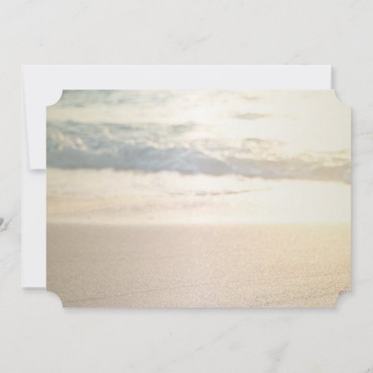 Beach Wedding, String Lights Seashell Uitnodiging (Achterkant)