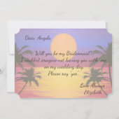 Beach Wedding Sunset Bridesmaid Kaart (Achterkant)