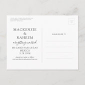 Beach Wedding Sunset Heart Airplane Save the Date Aankondigingskaart (Achterkant)