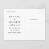 Beach Wedding Sunset Heart Airplane Save the Date Aankondigingskaart (Achterkant)