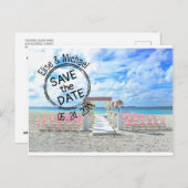 Beach Wedding Sunset Passport Stempel opslaan Datu Uitnodiging Briefkaart (Voorkant / Achterkant)