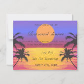 Beach Wedding Sunset Rehearsal Dinner Kaart (Voorkant)
