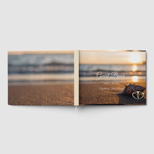 Beach Wedding Sunset Seashell Gastenboek (Volledig)