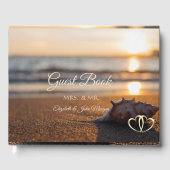 Beach Wedding Sunset Seashell Gastenboek (Voorkant)